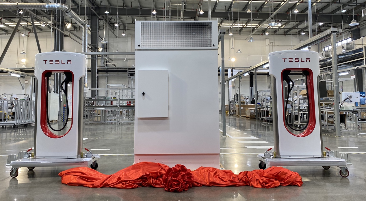 第三代超级充电桩（V3）下线 特斯拉超充桩工厂正式投产