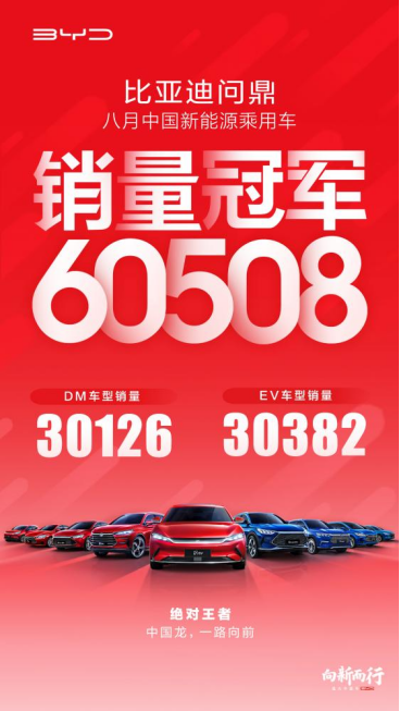 再度刷中国纪录！比亚迪实现新能源乘用车月销三连冠