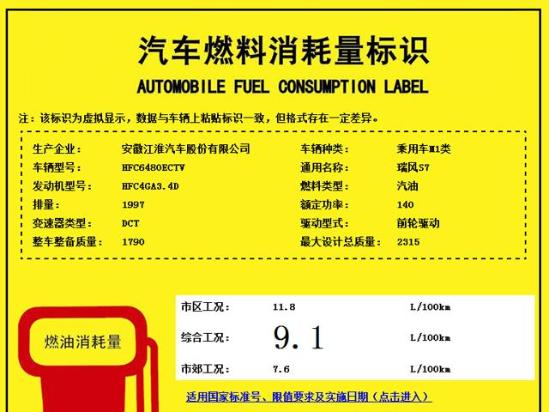 江淮瑞风S7将搭载1.5T/2.0T动力 将4月上市