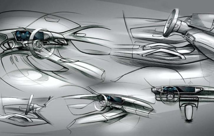 奔驰新一代GLE内饰草图曝光 巴黎车展首发