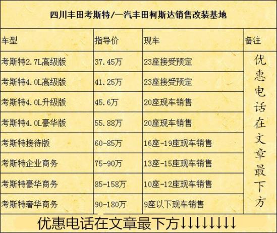 丰田考斯特24小时服务热线：17090336666 同微信