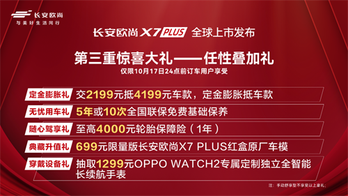 7.99万起售 还有三重惊喜豪礼，长安欧尚X7PLUS上市
