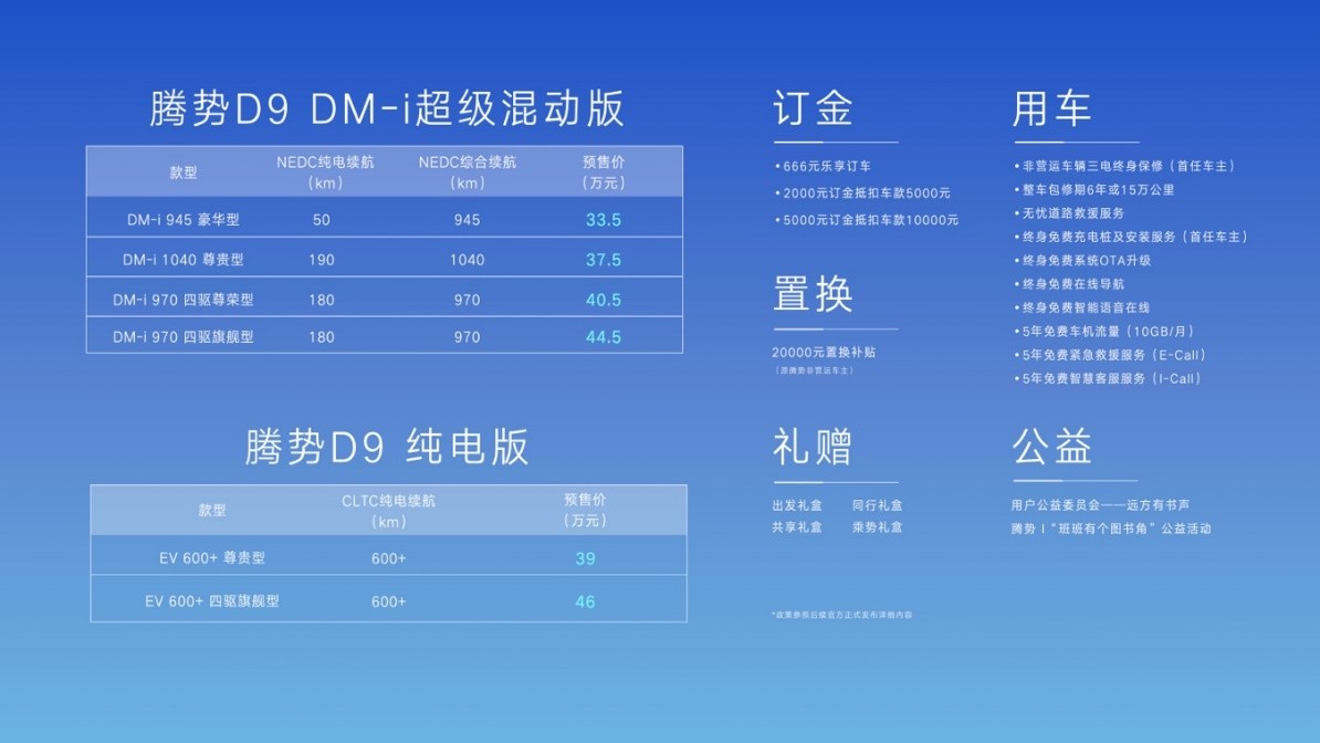 预售33.5万元起，腾势D9开启预售，国产高端MPV天花板