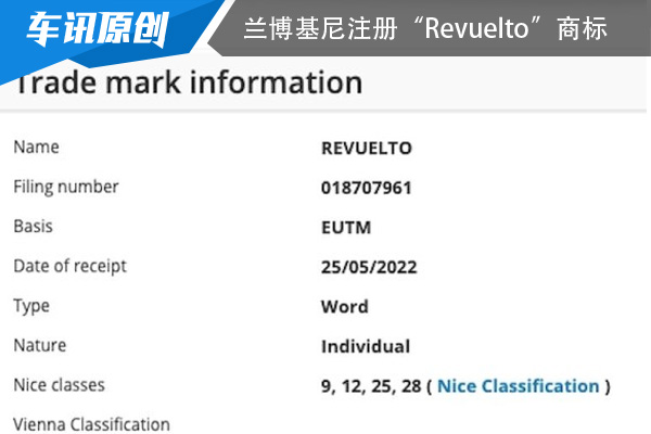 兰博基尼注册“Revuelto”商标 未来或被全新纯电跑车使用