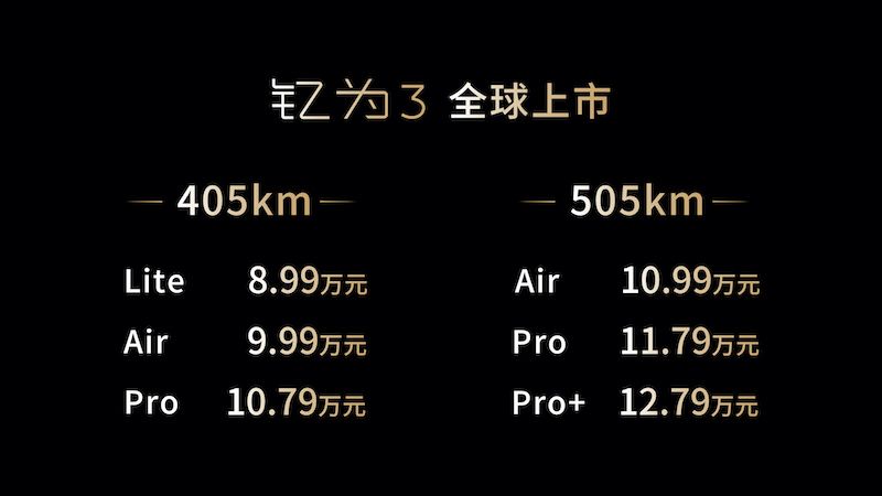 售价8.99万元起 江淮钇为3正式上市    