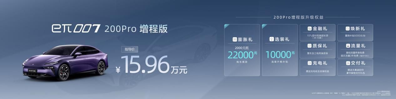 13.16万起售，eπ007增程版上市交付，综合续航1200km