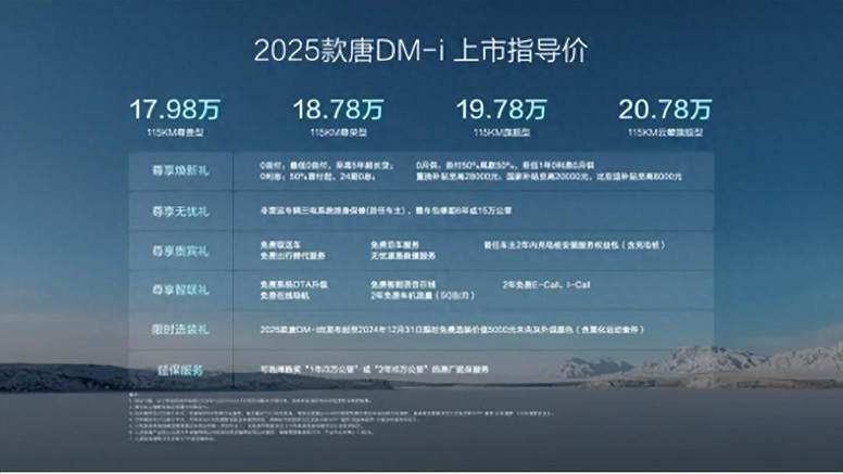 比亞迪2025款唐DM-i正式上市，引領(lǐng)中大型SUV市場新風(fēng)尚