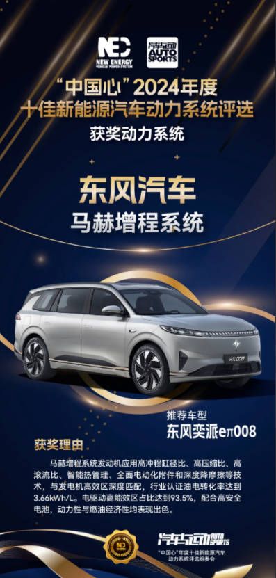 五获“十佳”马赫动力斩获 中国心 2024十佳新能源汽车动力系统殊