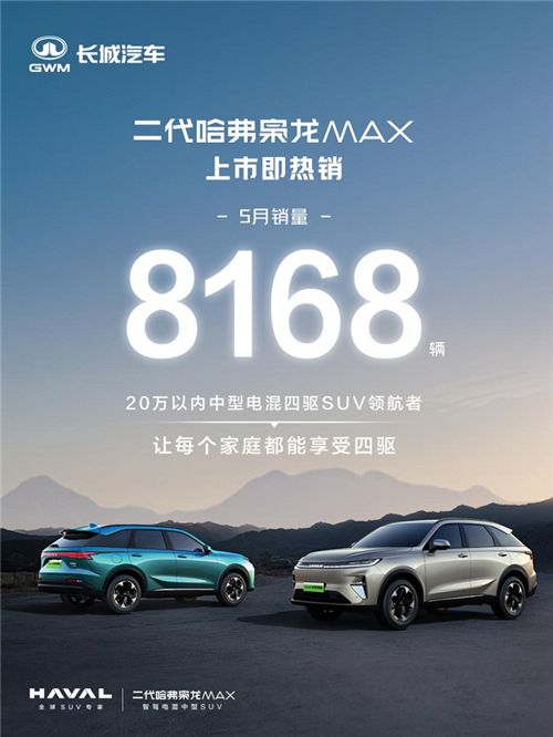 拒绝销量泡沫，硬核技术突围！二代哈弗枭龙 MAX 5月实销8168辆
