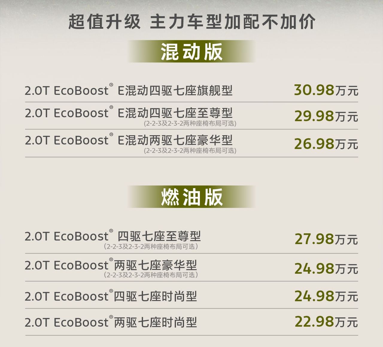 半苯胺真皮座椅+标配L2级辅助驾驶 新款锐界L售22.98万起
