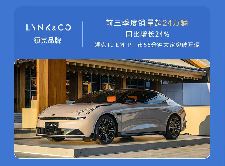 吉利控股集团前三季度总销量295万辆 同比增长29%