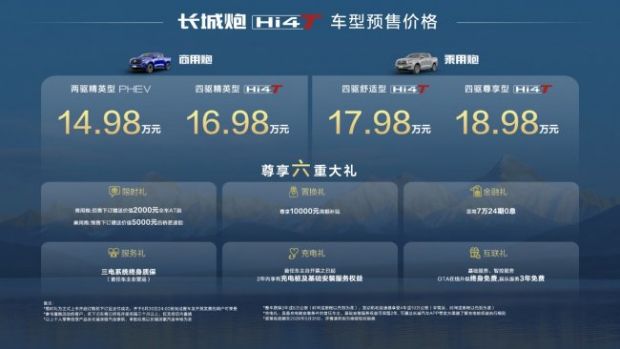 真新能源皮卡来了 14.98万元起 长城炮Hi4-T重磅预售