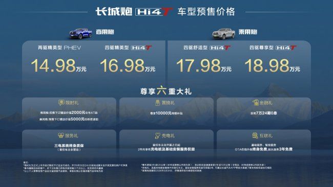  真新能源皮卡来了 14.98万元起 长城炮Hi4-T重磅预售