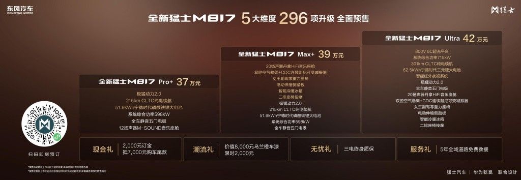 37万元起 全新猛士M817  五新实力探享 “5+2+X” 生活新境界