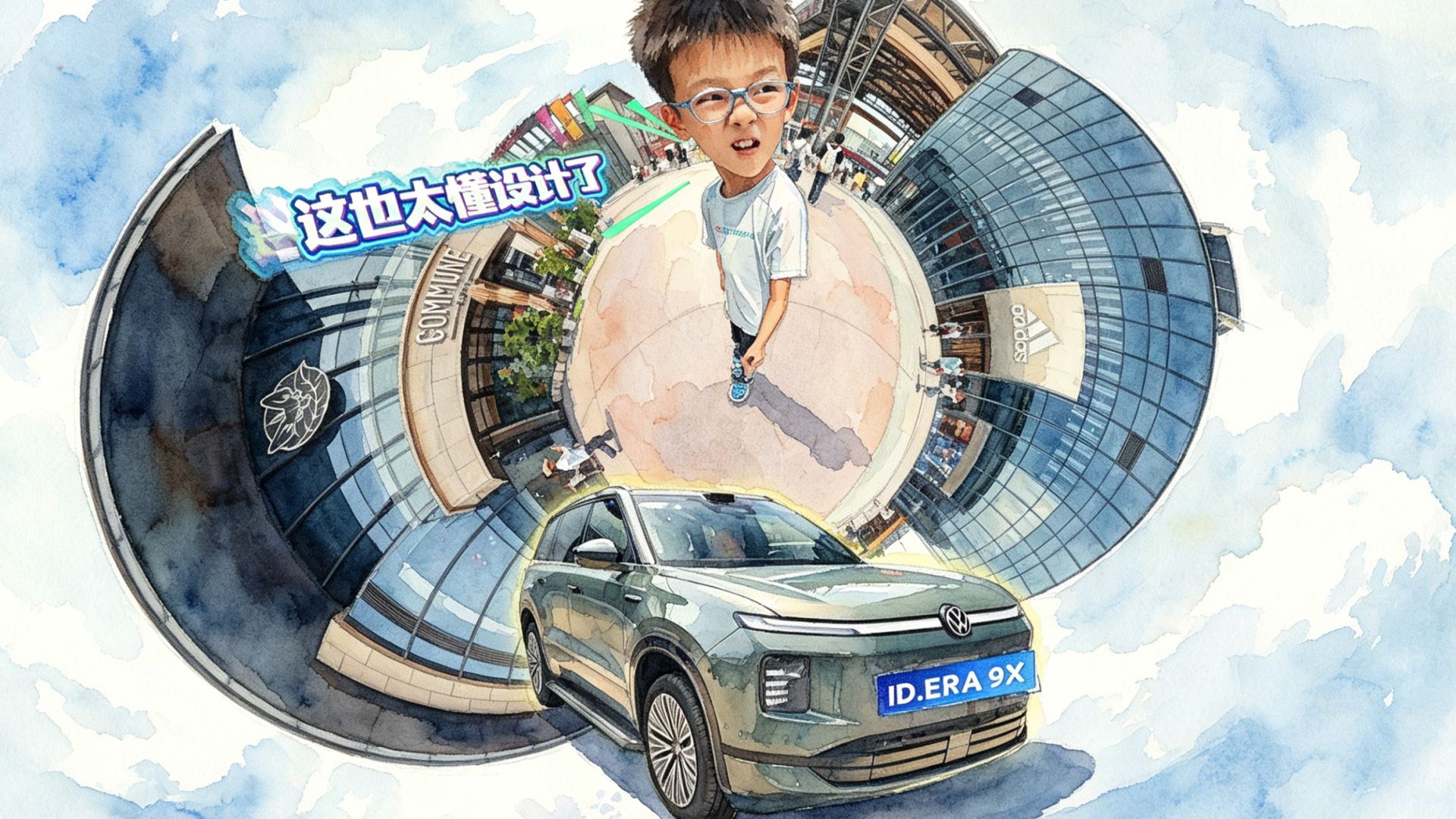 果然还得是大众 ID.ERA 9X设计也太细致了