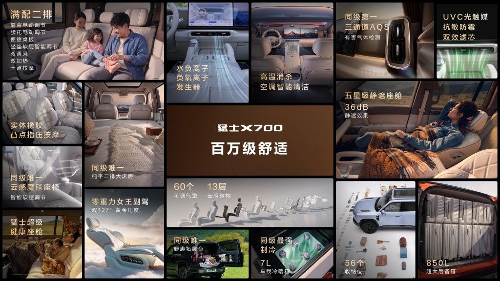 猛士又上硬货 X700预售24.98w起 五天通勤两天露营