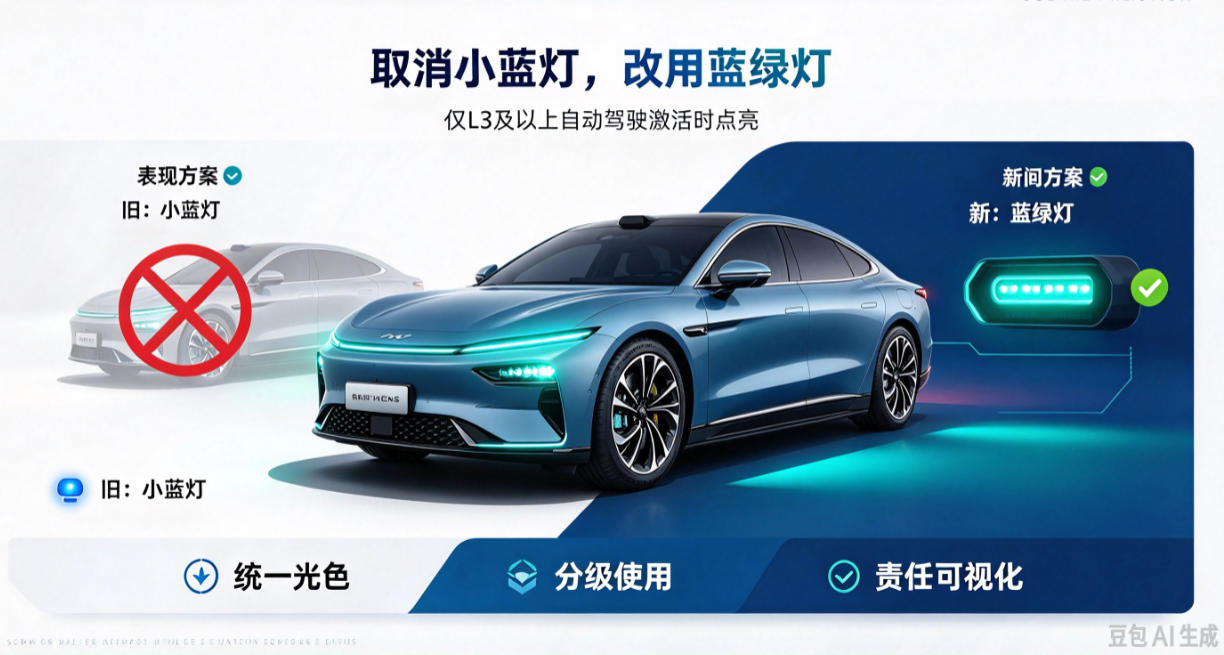 智驾“小蓝灯”改为蓝绿光 且划定刚性红线